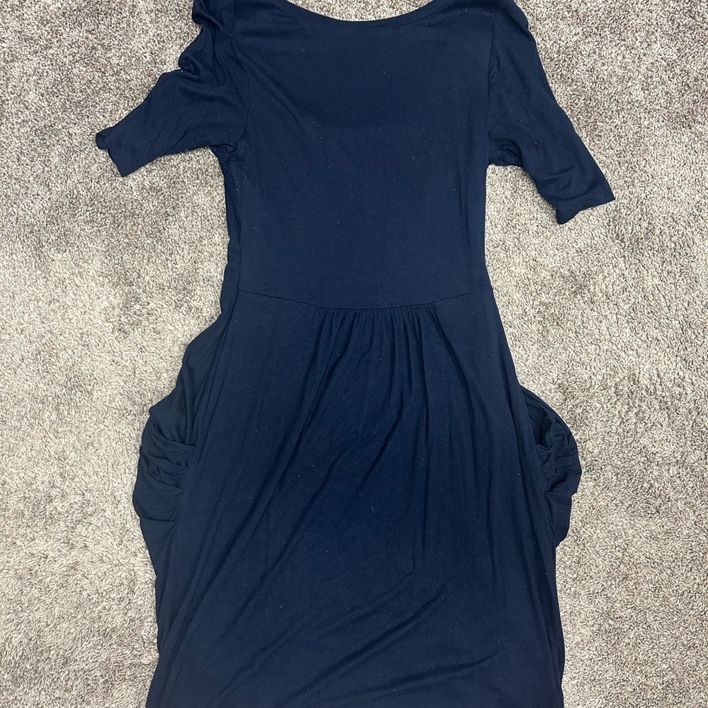 Meadow Rue (Anthropologie) Midnight Blue half sleeve dress - Picture 2 of 4